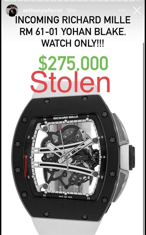 anthony farrer stolen richard mille|anthony farrer the watch.